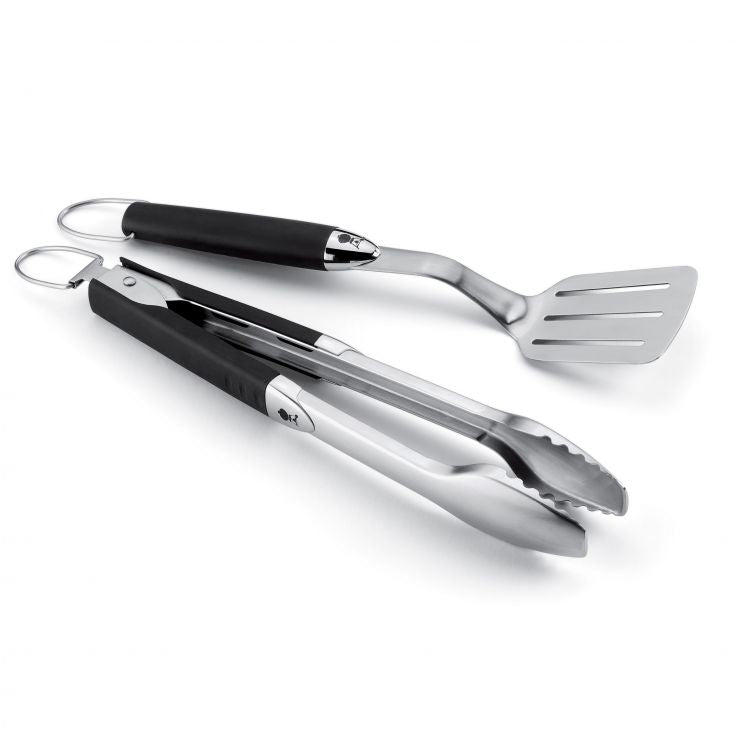 Weber Grillbesteck Kompakt, Edelstahl, schwarz