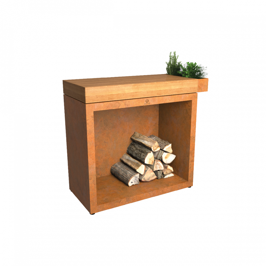 OFYR Butcher Block Storage 90 Corten Teakholz